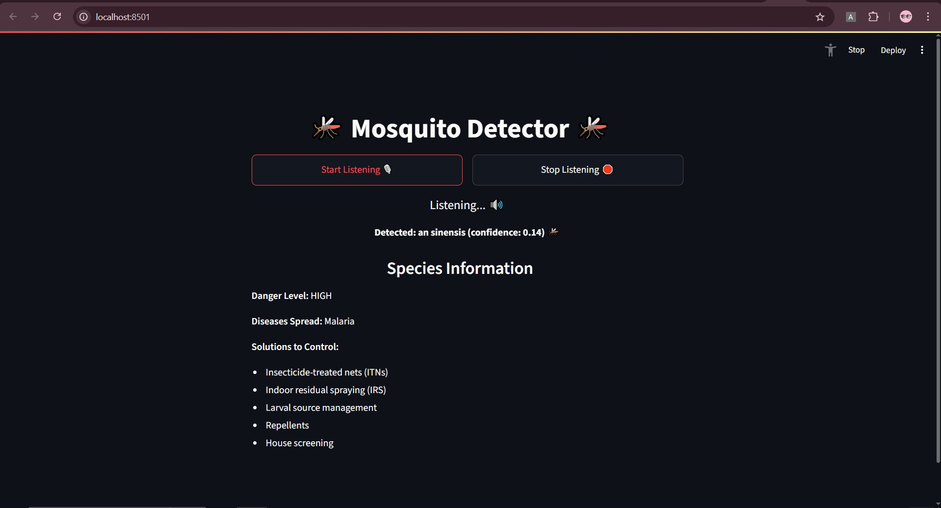 Mosquito Sentinel - AI-Powered Mosquito Species Detection